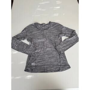 Lululemon Women's Sweat Embrace Long Sleeve Heathered Gray Tee Size 6 Running